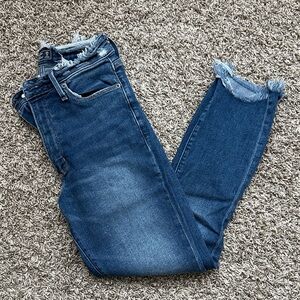 Abercrombie & Fitch Simone High Rise Ankle Distressed Jeans